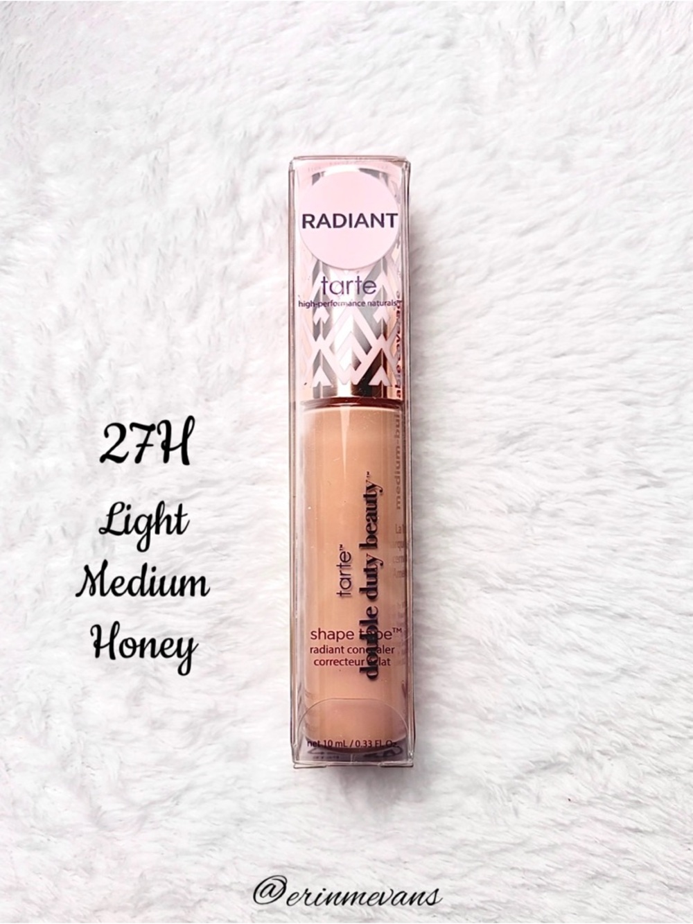 Tarte Shape Tape Radiant Concealer 27H Light Medium Honey Full Size New